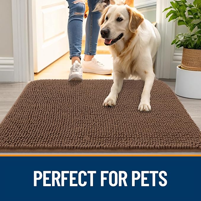 OLANLY Dog Door Mat for Muddy Paws 59x35, Absorbs Moisture and Dirt, Absorbent - Image 6