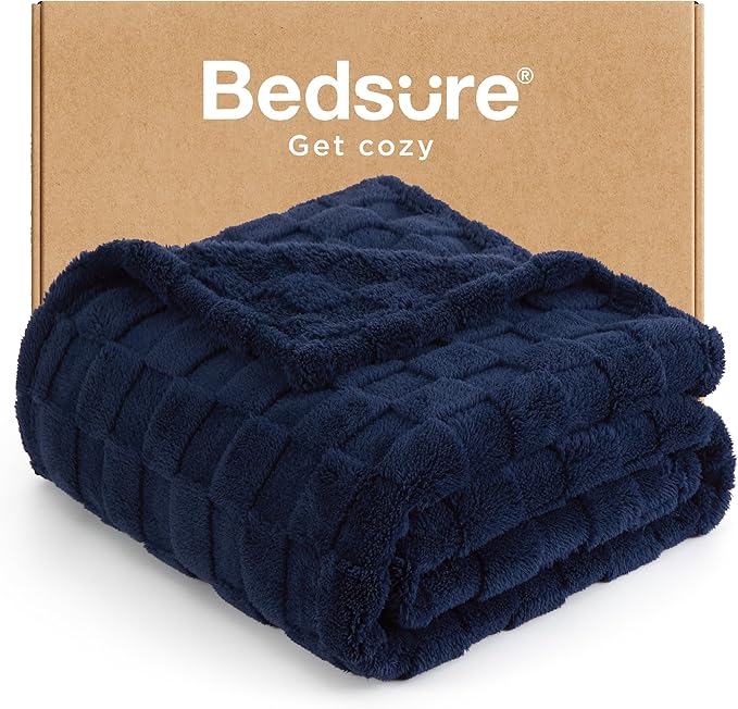 Bedsure GentleSoft Navy Blue Throw Blanket by BEDSURE