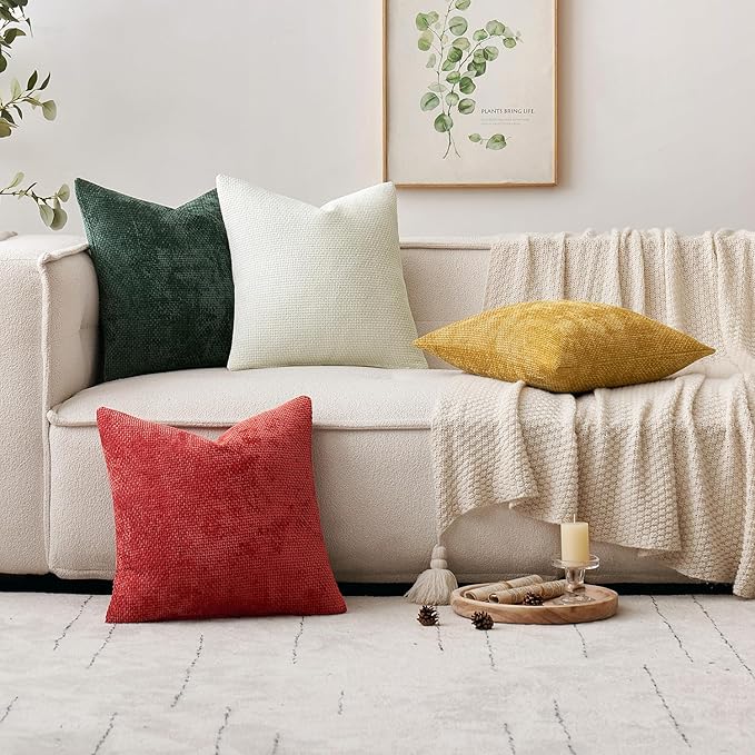 MIULEE Pack of 2 Christmas Green Couch Throw Pillow Covers 20x20 Inch Modern - Image 2