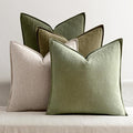 MIULEE Green and White Pillow Covers Pack of 4 Decorative Natural Solid Throw by MIULEE