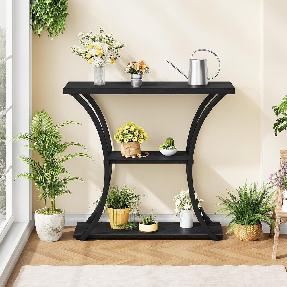 Hoctieon 3 Tier Console Table with Open Wood Shelves, Decorative Entryway Tab...