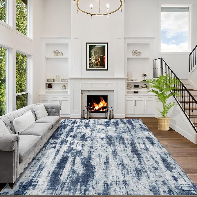 8x10 Area Rugs Washable Rug: Modern Abstract Living Room Rug Soft Anti-Skid by GENTDRIZZ