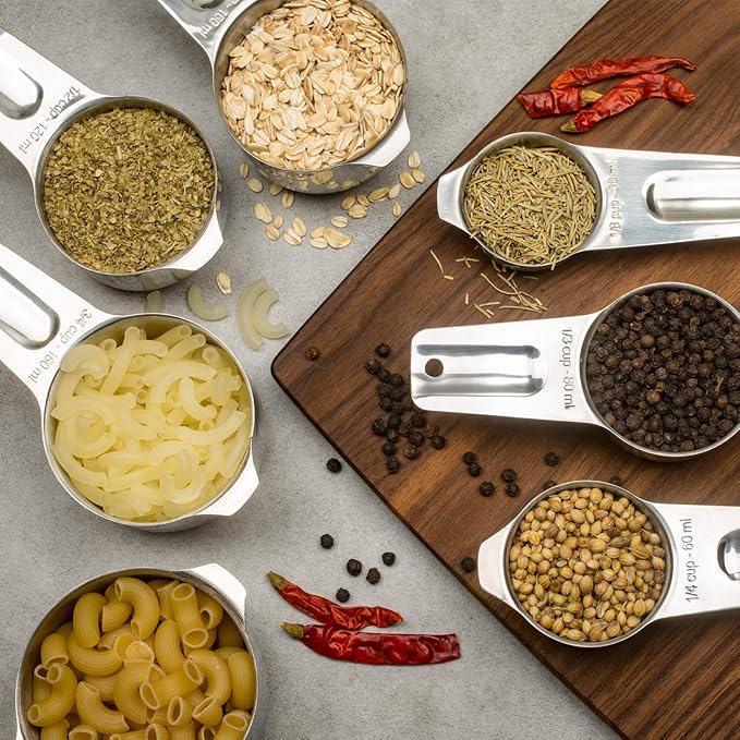Set of 7 Heavy Duty Measuring Cups, 18/8 Stainless Steel - Image 6