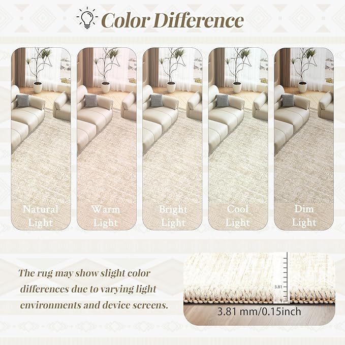 Washable Area Rug 5x7: Moroccan Rug - Image 7