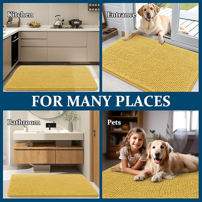 OLANLY Dog Door Mat for Muddy Paws 47x17, Absorbs Moisture and Dirt, Absorbent - Image 8