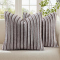decorUhome Cozy Faux Fur Throw Pillow Covers 22x22 Set of 2 Decorative Soft by decorUhome