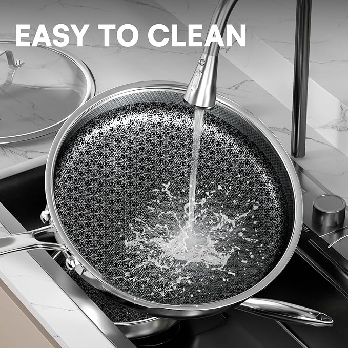 Non Stick Frying Pans with lid, 8 inch Hybrid Frying Pans Nonstick, non stick - Image 8