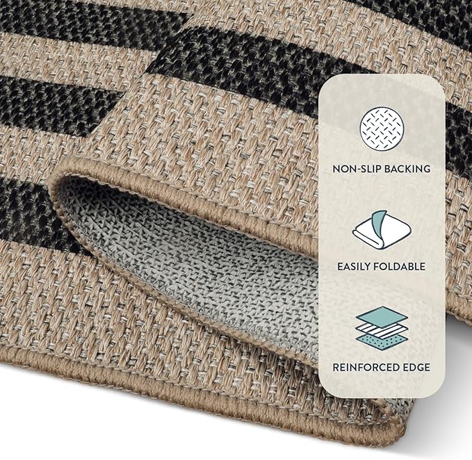 Lahome Enfys Modern Geometric Easy Jute Dining Room Rug, 5x7 Modern Rugs - Image 5