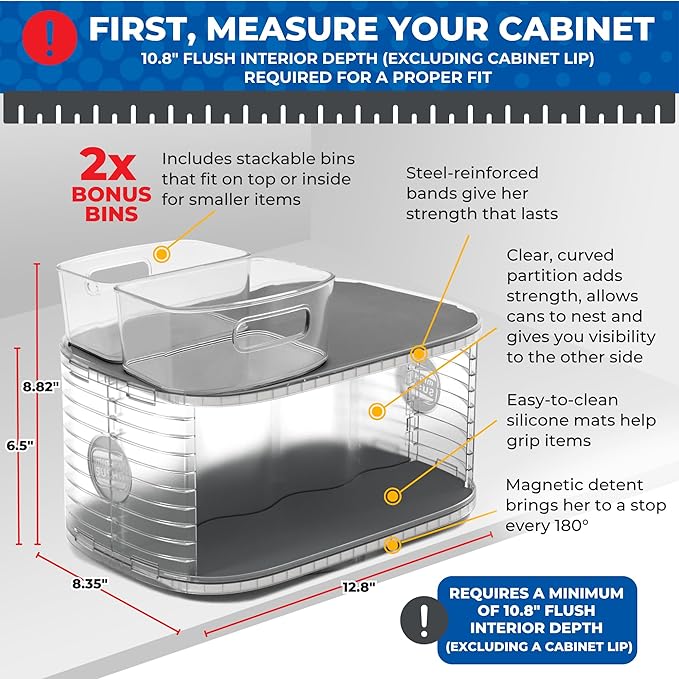 Mighty Susan 2-Tier Lazy Susan Pantry Organizer – Steel Reinforced Turntable - Image 3