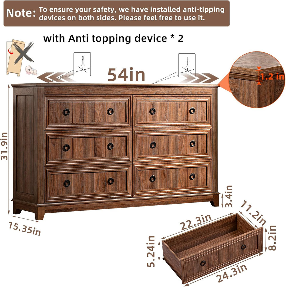 Joaxswe Farmhouse Dresser and Nightstand Set 2 for Bedroom
