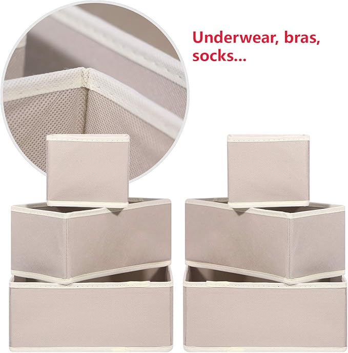 DIOMMELL 12 Pack Foldable Cloth Storage Box Closet Dresser Drawer Organizer - Image 4