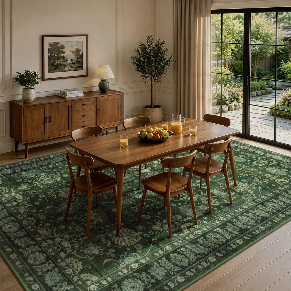 8x10 Green Area Rugs for Living Room, Washable Non-Slip Soft Rug
