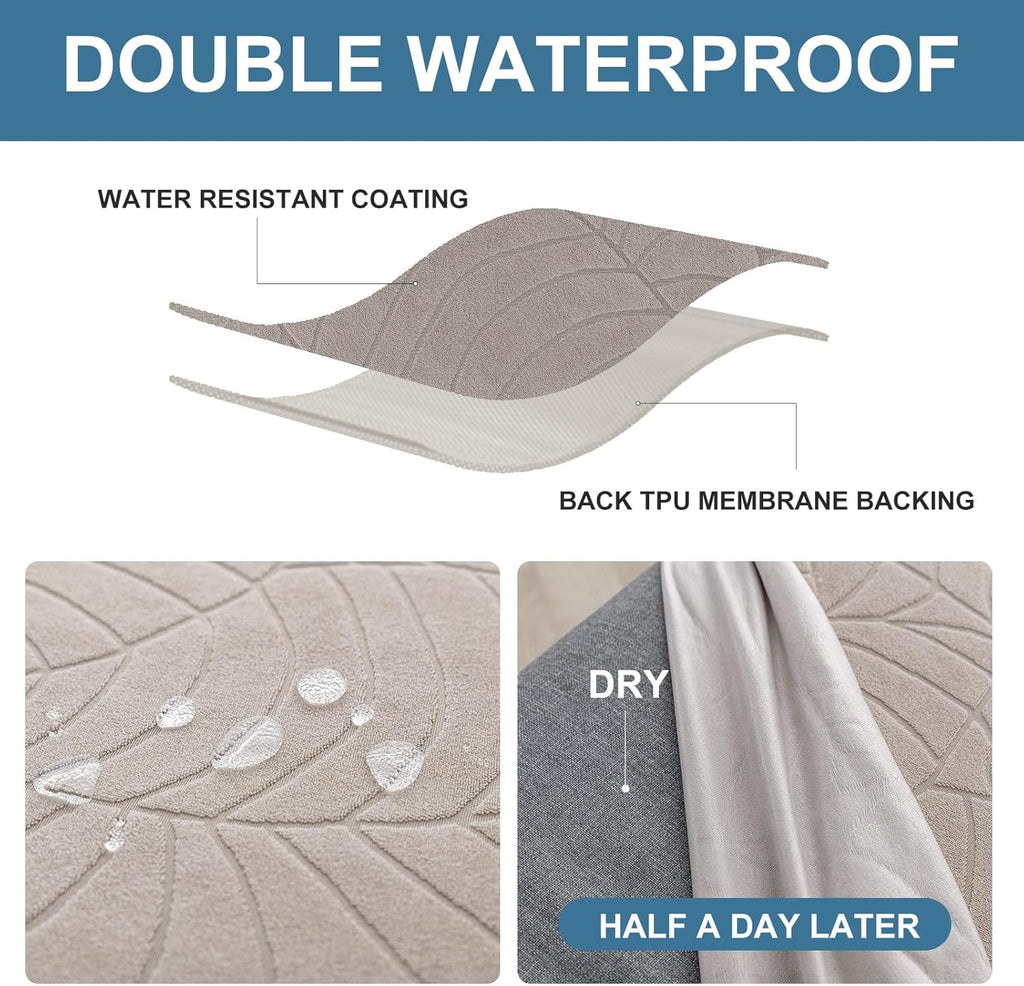Waterproof Dining Chair Covers Set of 6 Parsons Chair Slipcovers | Double Waterproof Protection,Stretch Fit,Textured Jacquard Pattern,Machine Washable,Fits Large Parsons,Kitchen,Pet Friendly