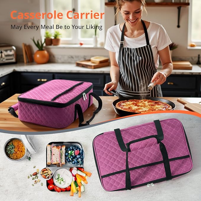 Insulated Casserole Carrier Portable Food Tote - Image 6