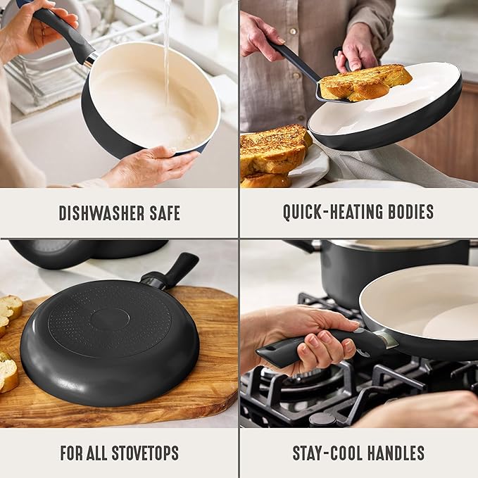 GreenLife 2-Piece Nonstick Frying Pan Set, 8” & 10” Skillets, Non-Toxic Ceramic - Image 5