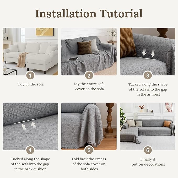 HOMERILLA Sectional Couch Covers - Image 6