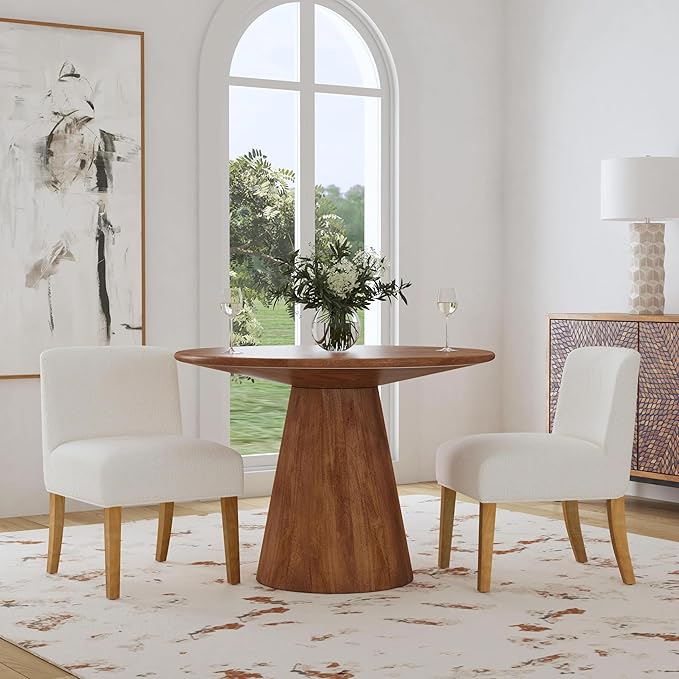 Homepop Home Decor | Upholstered Dining Chairs with Low Back |Decorative Home...
