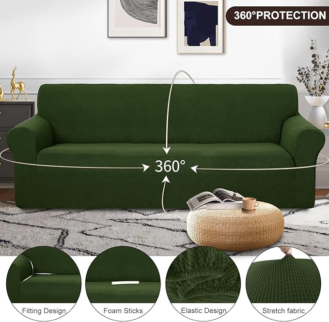 U-NICE HOME 4 Seater Stretch Couch Cover Sofa Cover Washable Sofa Slipcover - Image 3