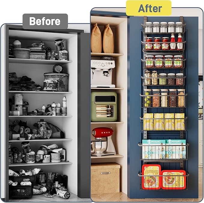 Over The Door Pantry Organizer, 8-Tier Over The Door Organizer