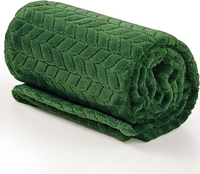 InHand Fleece Baby Blanket, Super Soft Swaddle Blanket, Plush Fuzzy Warm Green - Image 6