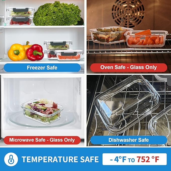 GULFLIN Small Glass Food Storage Containers 12 Pack-12oz Glass Containers - Image 5