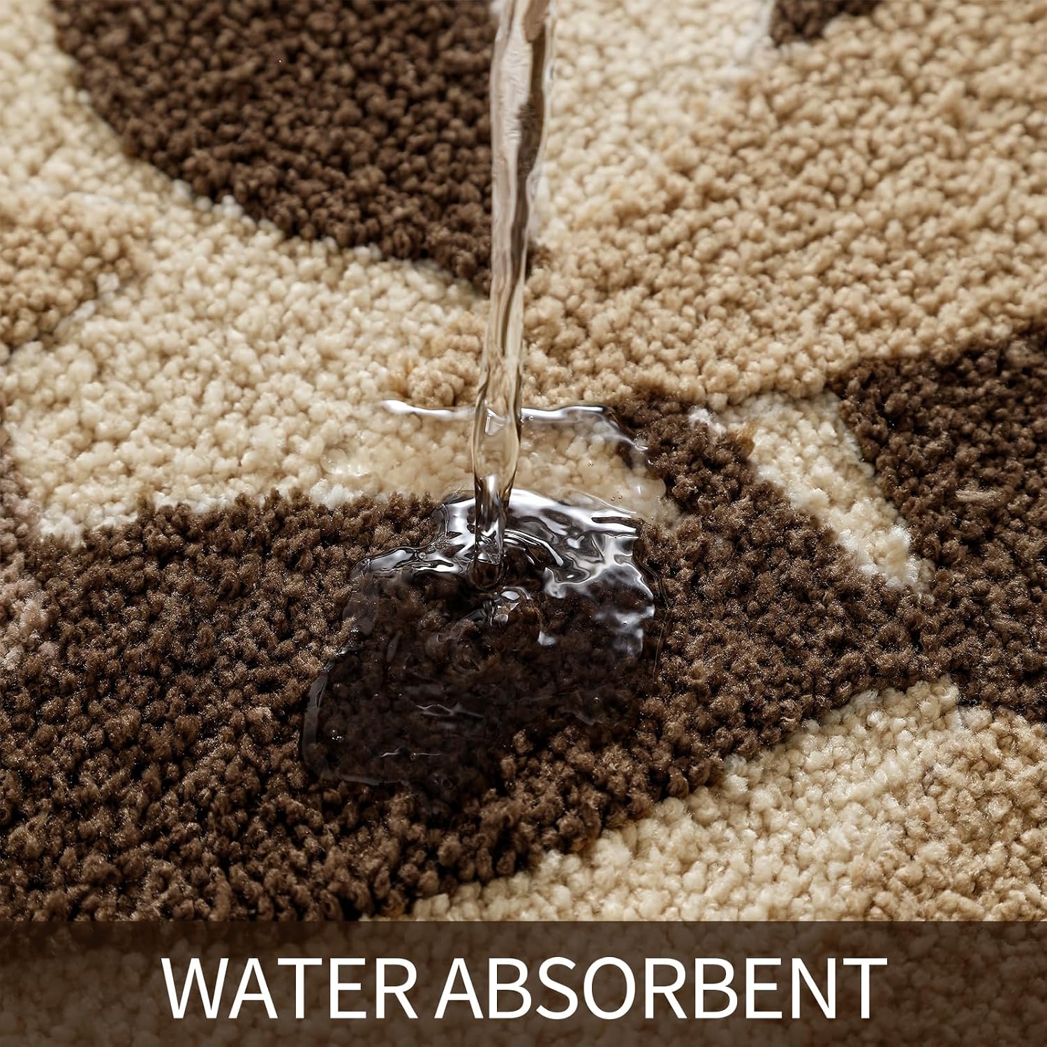 Brown Bathroom Rug Set 2 Piece, Non-Slip Strong Water Absorbent Plush Microfiber Bath Mat Set, Machine Washable Bathroom Floor Mat Cute Shower Bathmat Indoor Doormat (20"x32"+20"x32")