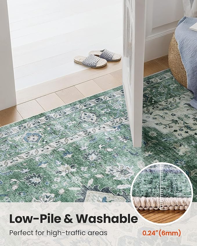 AMADA HOMEFURNISHING 9x12 Area Rug, Washable Low-Profile Large Area Rug - Image 7