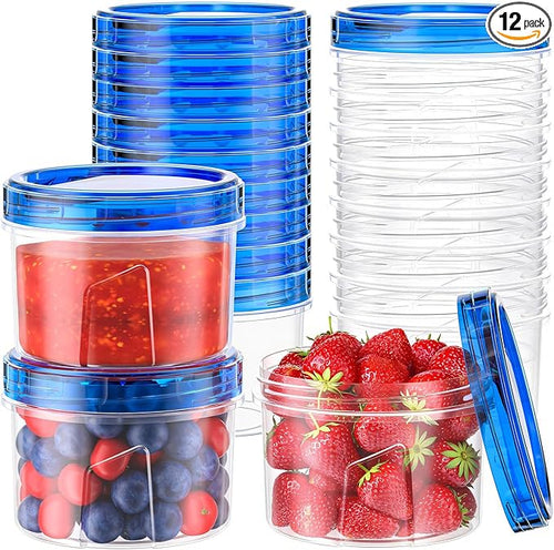 12 Pack-16 OZ Freezer Storage Containers, Small Plastic Containers by HelpYouSaveMoreSpace