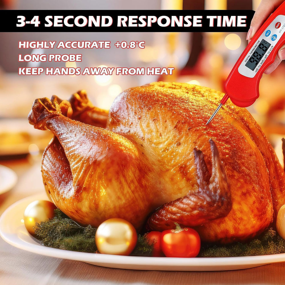 Xuhal 12 Pcs Digital Meat Thermometer with Probe Instant, Red