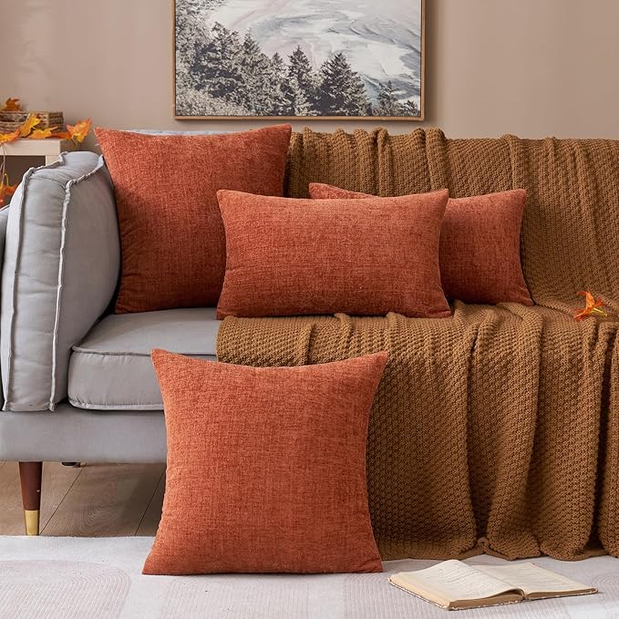 MIULEE Pack of 2 Couch Throw Pillow Covers 18x18 Inch Soft Burnt Orange - Image 8