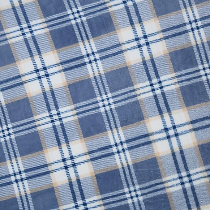 PU MEI Sherpa Blanket Twin Plaid Thick Bed Blanket, 60”*80” Super Soft Flannel - Image 3
