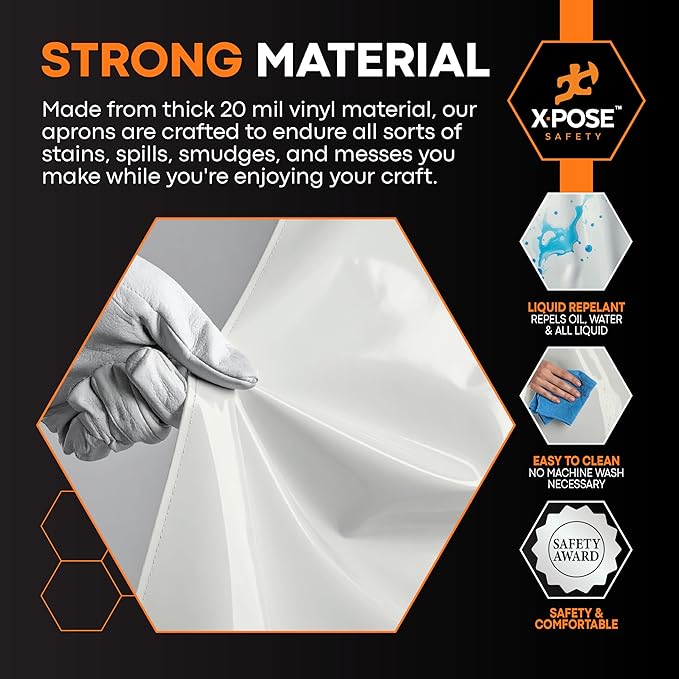 Xpose Safety Heavy Duty Vinyl Waterproof Aprons, Industrial and Commercial Use - Image 4