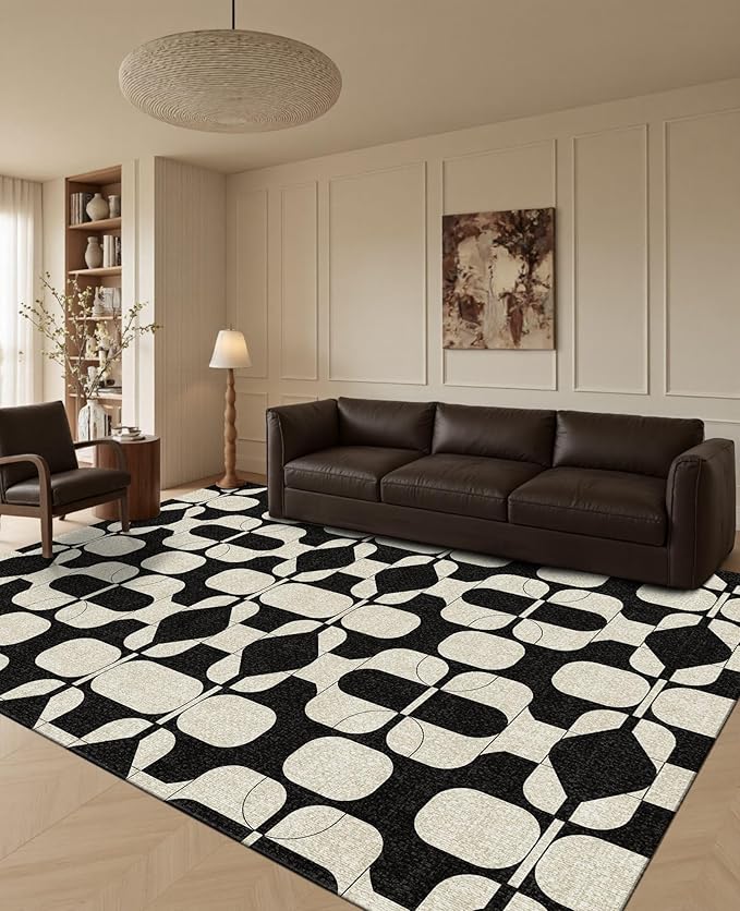 Latte&Fog 6x9 Area Rugs for Living Room Bedroom, Boho Non Slip Low Pile Carpet - Image 9