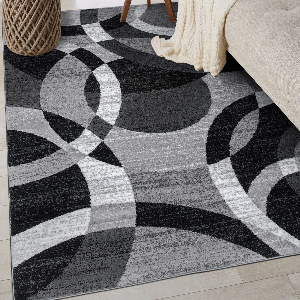 Rugshop Abstract Circles Modern Geometric Area Rug Gray 3'3" x 5'