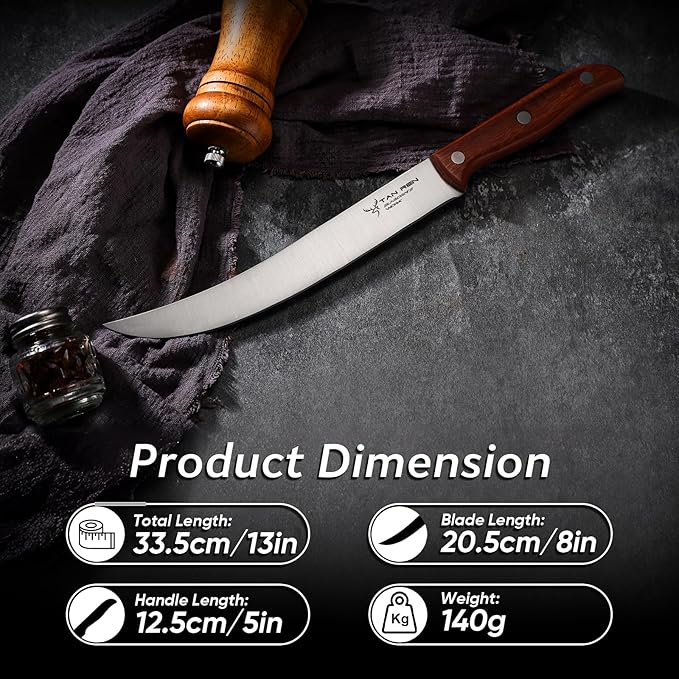 TAN REN Butcher Breaking Knife 8 Inch, Stainless Steel - Image 5