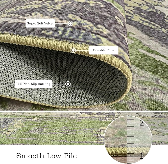 Toneed Abstract Area Rug Modern Washable Rug Soft Non Slip Rug Low Pile - Image 6