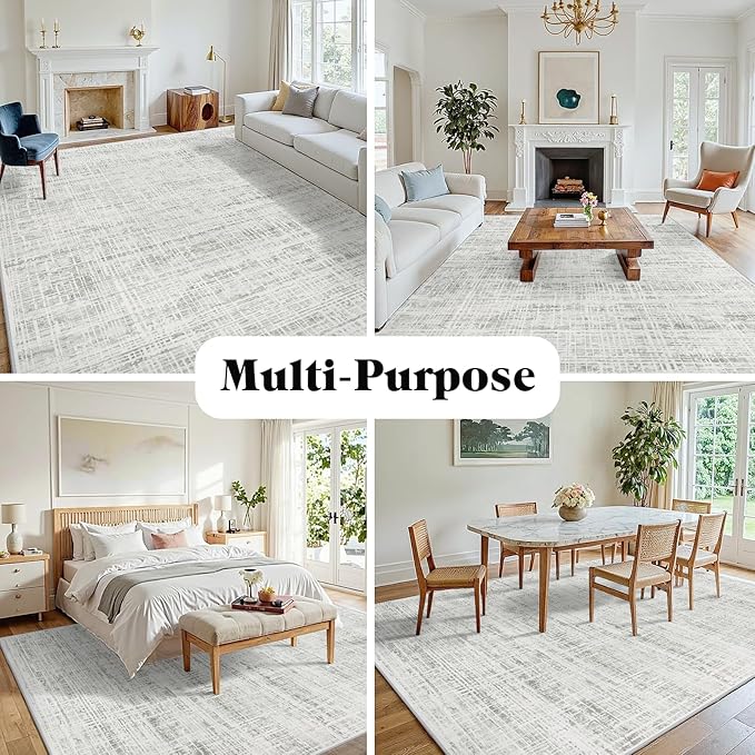 5x7 Area Rugs Washable Rug: Anti-Skid Abstract Modern Living Room Rug Soft Thin - Image 3