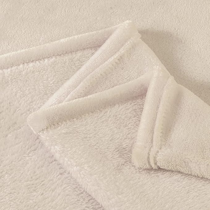 BEDELITE Fleece Blanket Beige Throw Blankets - Image 5