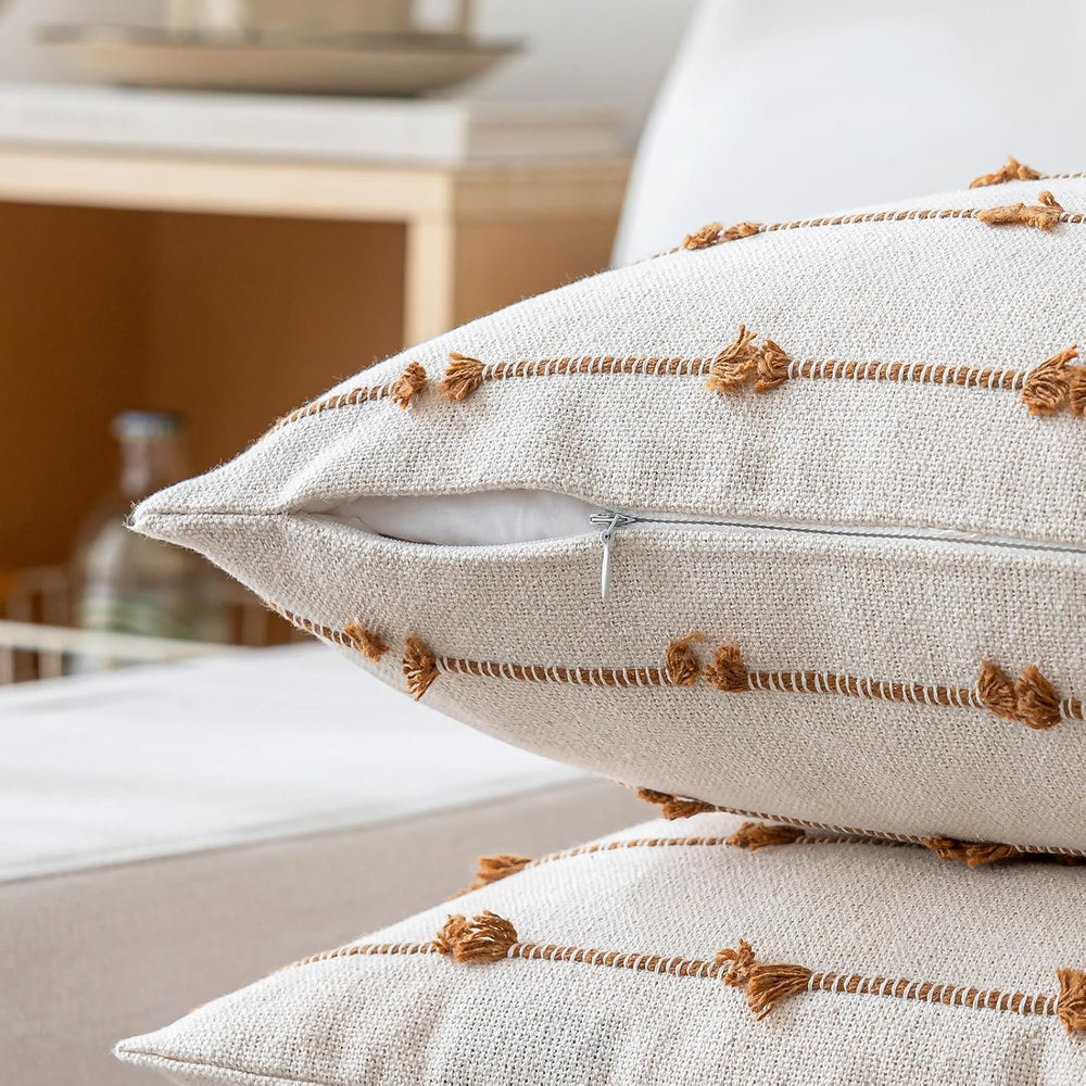 YEENAASY Boho Throw Pillow Covers 22x22 Set of 2 Farmhouse Pillow Cases