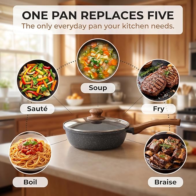 YASHE 10 Inch Nonstick Saute Pan - Image 6