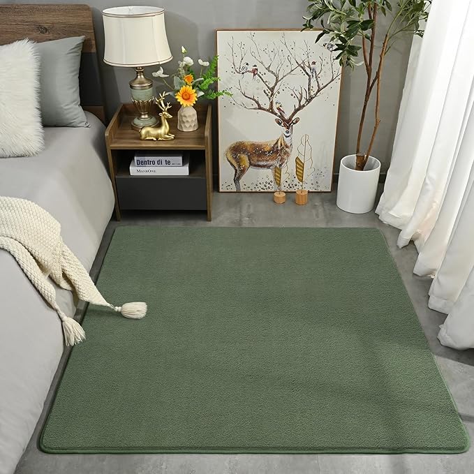 Amearea 4x4 Square Area Rugs for Bedroom Living Room, Sage Green Thickened - Image 7