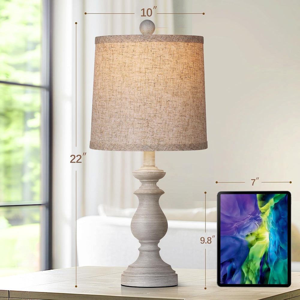 PARTPHONER Traditional Table Lamp Set of 2, Rustic Farmhouse Table Lamps for ...