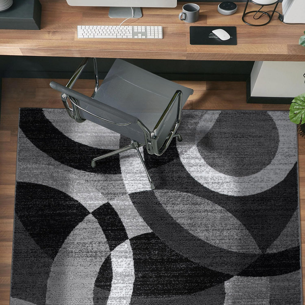Rugshop Abstract Circles Modern Geometric Area Rug Gray 3'3" x 5'