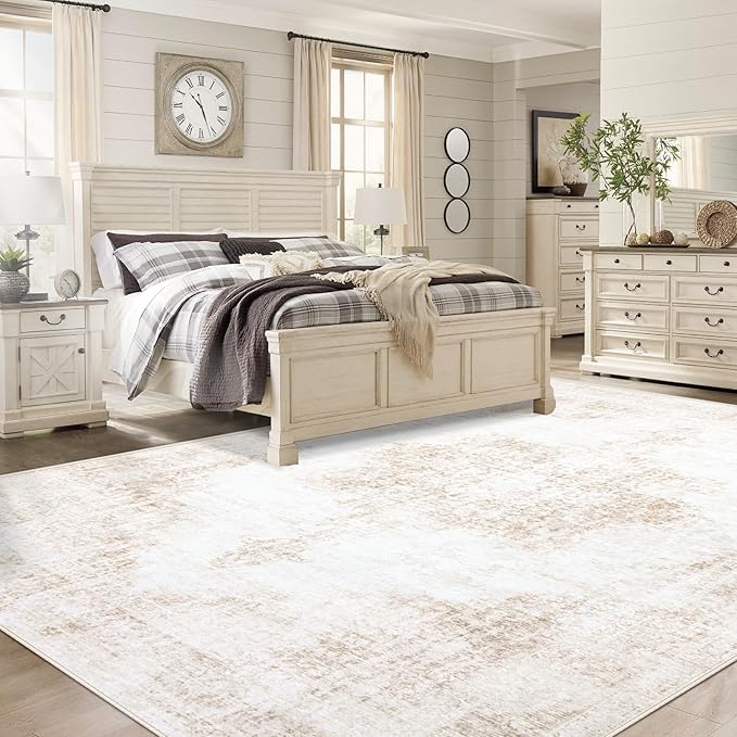 Area Rug 9x12 Vintage Rugs: Large Washable Living Room Rug Retro Medallion - Image 3