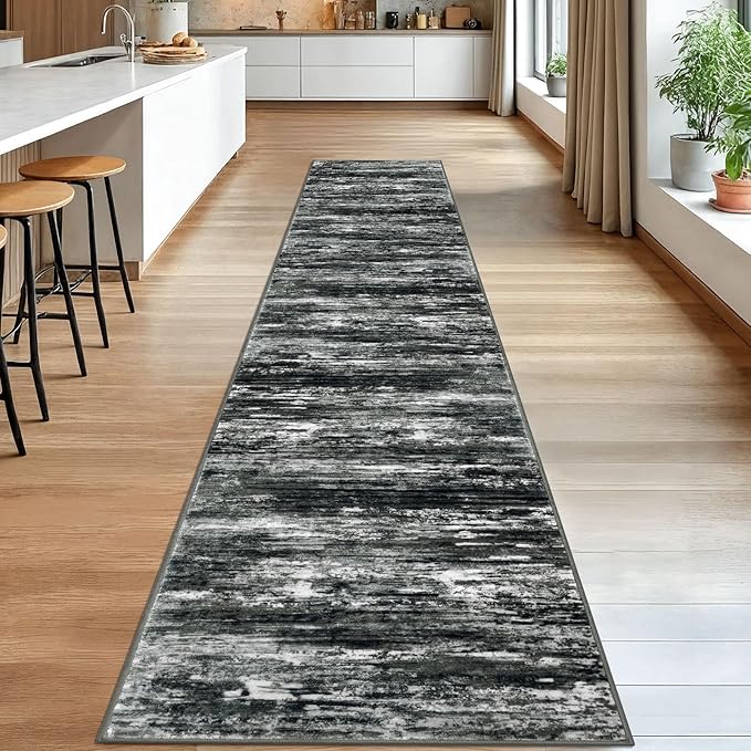 KOZYFLY Modern Abstract Washable Rug Runner 2.6x14 Hallway Rug Runner Non-Slip - Image 3