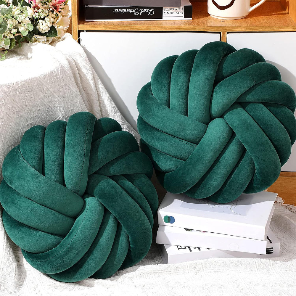 Fumete 2 Pcs 14'' Modern Throw Pillows for Bedroom, Green