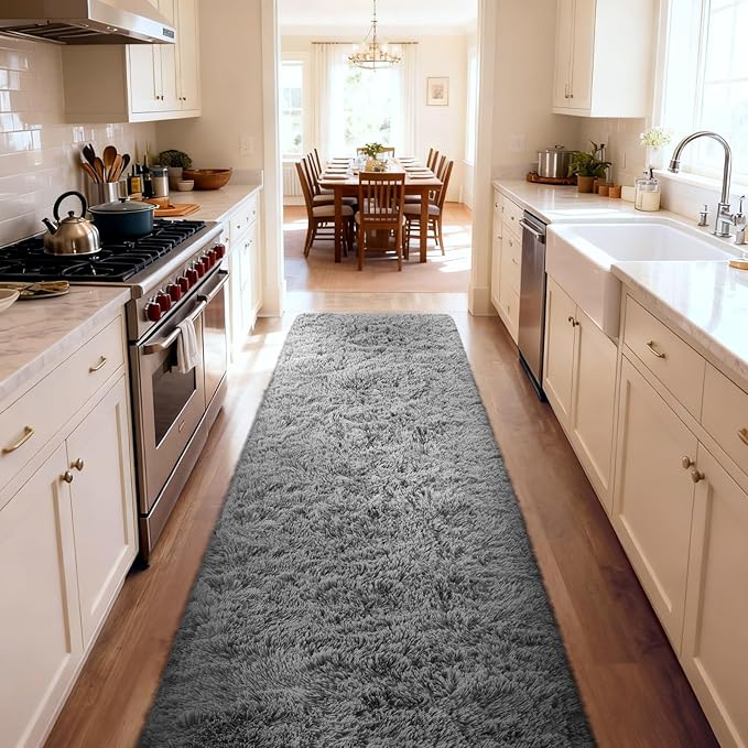 Ophanie 2x10 Runner Rug for Hallway, Upgrade Non-Slip Fluffy Soft Bedside Rugs - Image 5