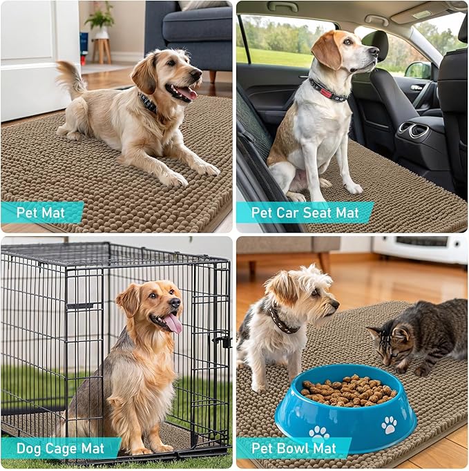 OLANLY Dog Door Mat for Muddy Paws 59x35, Absorbs Moisture and Dirt, Absorbent - Image 7