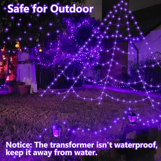 YEGUO 165ft 500 LED Halloween Lights Outdoor Waterproof, Purple String Lights...