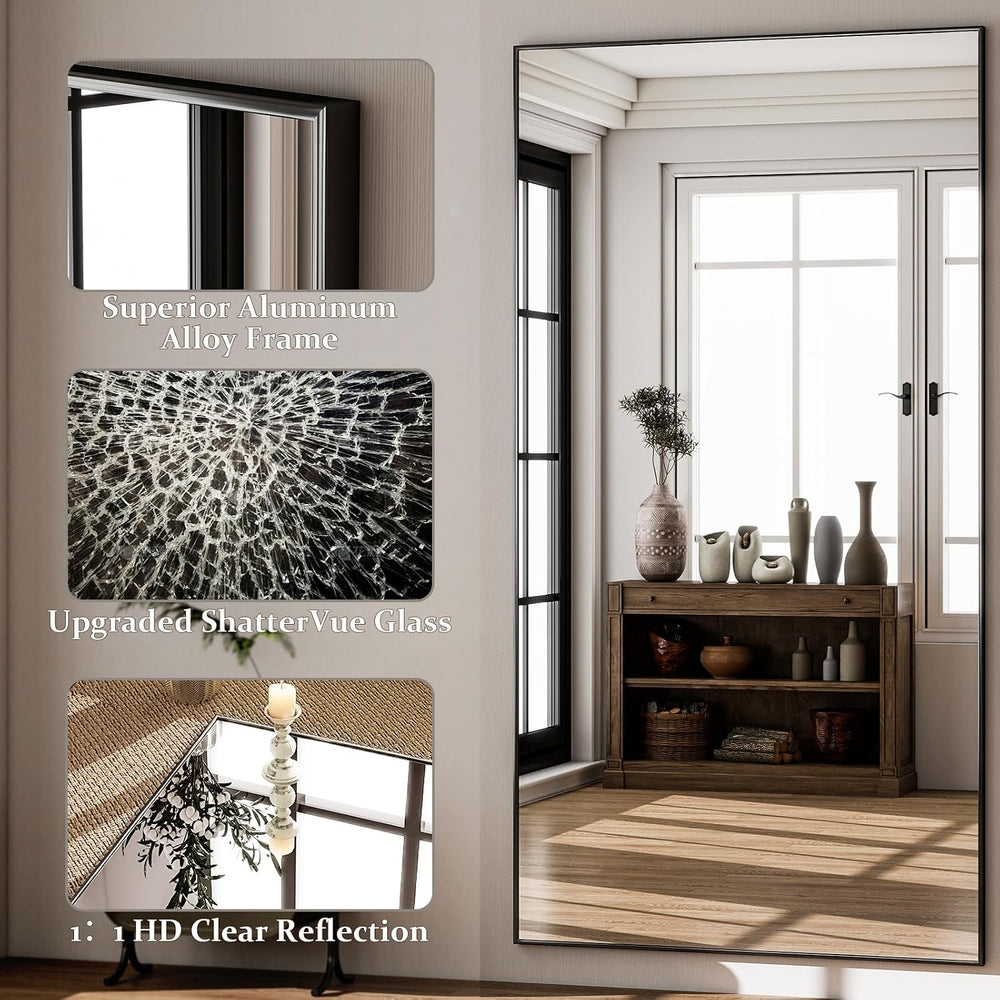 GLSLAND 71"x31" Full Length Mirror Large Floor Mirror with Stand, B...